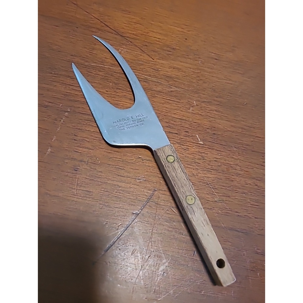 Vintage VERNCO JAPAN Wood Handled Knife THE VERNON COMPANY NEWTON IOWA